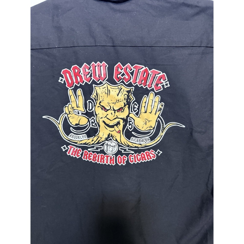 Drew Estate DE25 Cigar Shirt XL Red Kap Rebirth of Cigars Graphic Work Shirt